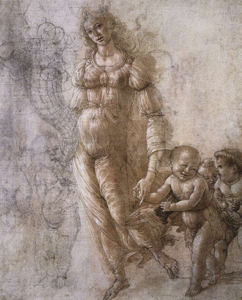 Sandro BOTTICELLI,"L'Allégorie de l'abondance", (1480-85), British Museum, Londres (source : Web Gallery of Art)