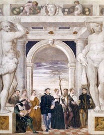 Giovanni Antonio FASOLO, "L'invitation à la danse" (vers 1570), villa Caldogno (source : WGA)