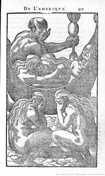 Illustrations de Histoire d'un voyage fait en la terre du Brésil autrement dite Amérique de Jean de Léry, Genève, Antoine Chuffin, 1580 (source : Gallica)
