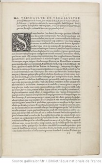 "Le Décaméron de Messire Jehan Bocace, florentin, nouvellement traduict d'italien en françoys par Maistre Anthoine Le Maçon...", pour Estienne Roffet, Paris, 1545. Page 1 de la dédicace. (BNF/Gallica)