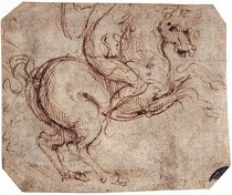 LEONARDO da Vinci, Le chevalier (étude), 1504, Gallerie dell'Accademia, Venise (Source : WGA)