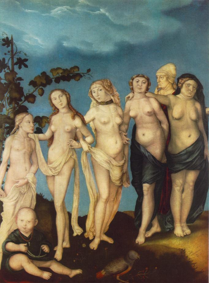 Hans BALDUNG GRIEN, "Les sept âges de la femme", détail, Museum der Bildenden Künste, Leipzig (source : WGA).
