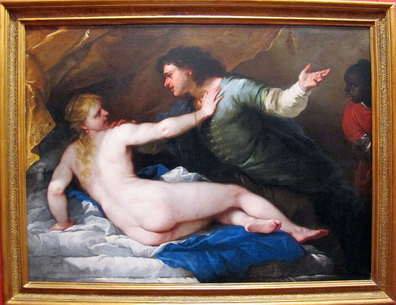 Luca Giordano, "Le viol de Lucrèce", Museo di Capodimonte, Naples, 1663 (source : Wikimedia Commons, par Sailko —  licence Creative Commons Attribution-Share Alike 3.0)