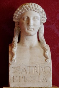 Buste de Sappho, copie romaine d'après un original grec du Ve siècle, Musée du Capitole (source: wikipédia)