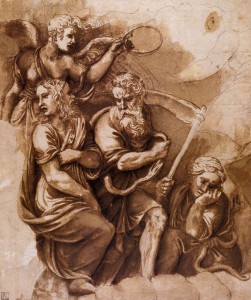 GIULIO ROMANO, "Victoire, Janus, Chronos et Gaïa", 1532-34, J. Paul Getty Museum, Los Angeles (source : WGA).