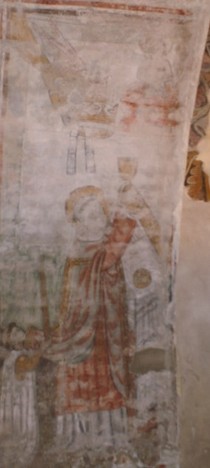 Atelier Serra, "Messe de saint Grégoire", (1466), fresque, 0, 70 x 1, 85 m., Avigliana, San Pietro in Folonia, 3° chapelle Nord, arcade (photographie de Marianne Gilly-Argoud).