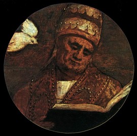Vecellio TIZIANO, "Saint Grégoire le Grand", (s. d.), Venise, Santa Maria della Salute (source : WGA).