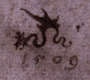 "Le serpent ailé", signature de Cranach, (source : Web Gallery of Arts)