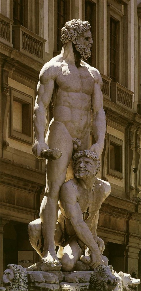 BANDINELLI, Baccio Hercules and Cacus 1525-34 Marble, height 505 cm Piazza della Signoria, Florence (source WGA)