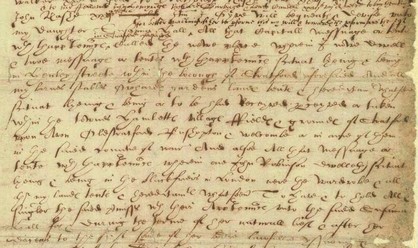 De la main de Shakespeare - un extrait de ses dernières volontés, 25 mars 1616 (source : The National Archives UK. Cliquer sur l'image)