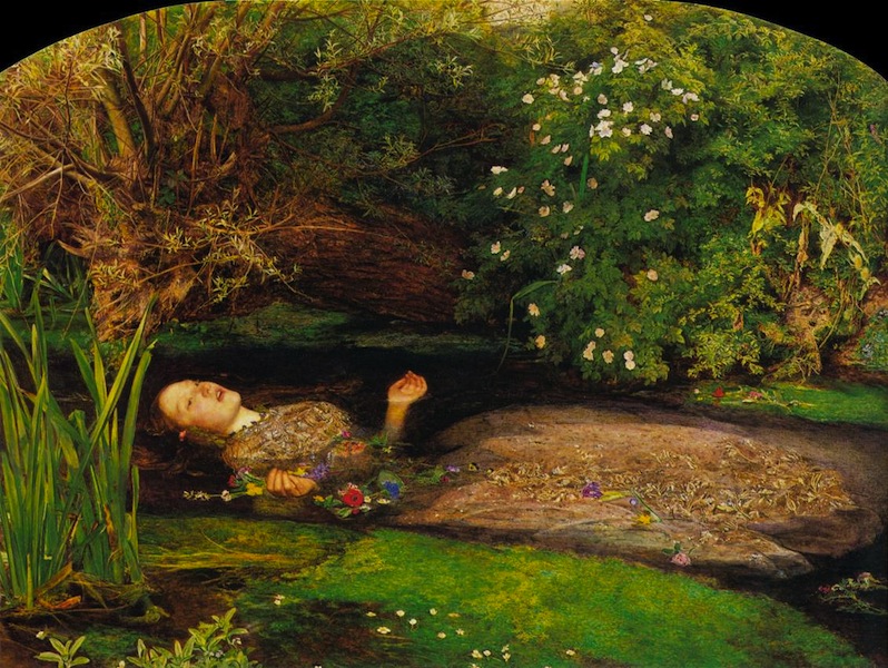 MILLAIS, Sir John Everett, Ophelia, 1851-52, Tate Gallery, London (source : WGA)