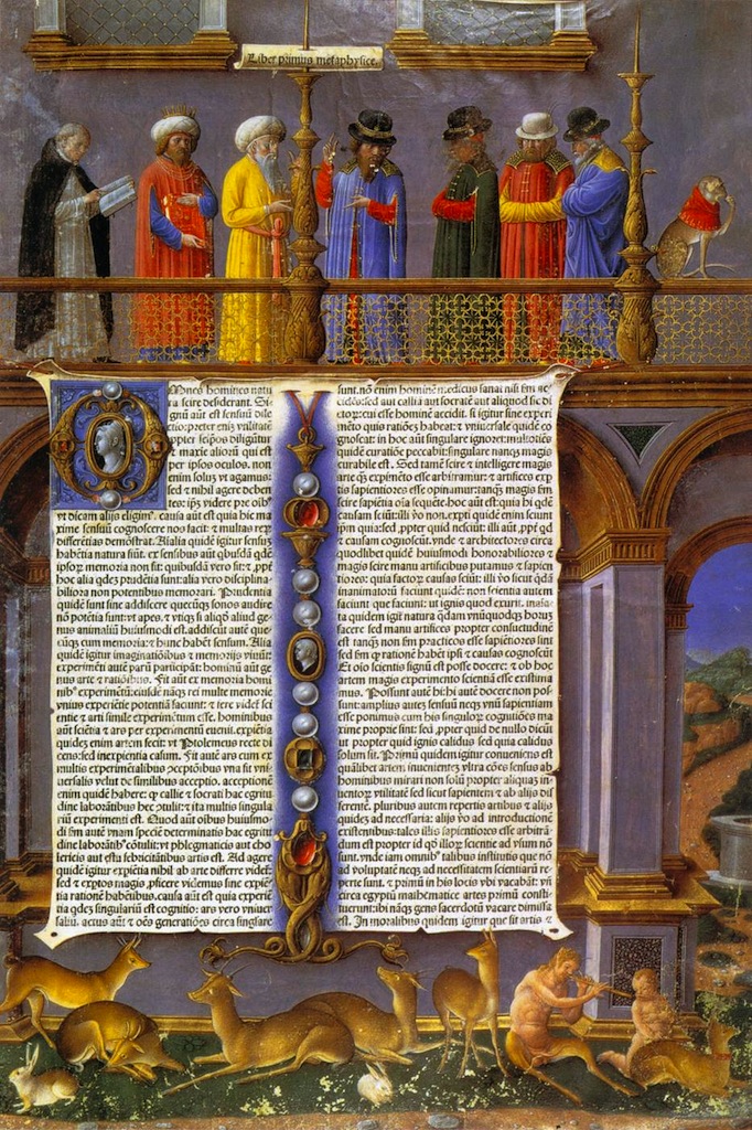 GIROLAMO DA CREMONA Aristotle: Works 1483 Manuscript (PML 21194, 2 volumes), 409 x 272 mm The Morgan Library and Museum, New York (source : WGA)