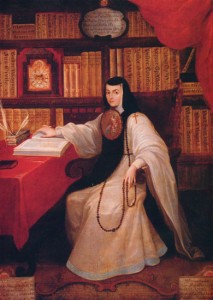 Sor Juana Inés de la Cruz, Miguel Cabrera, 1750, Instituto  Nacional de Antropologia e Historia in Mexico City (wikipedia)
