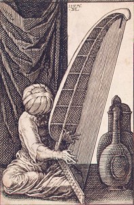 Melchior LORCK, Turc jouant de la harpe, 1576. Saint-Pétersbourg, Ermitage (wga)