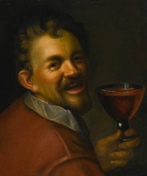 AACHEN, Hans von Self-Portrait with a Glass of Wine c. 1596 Oil on canvas, 53 x 44 cm Private collection (WGA)