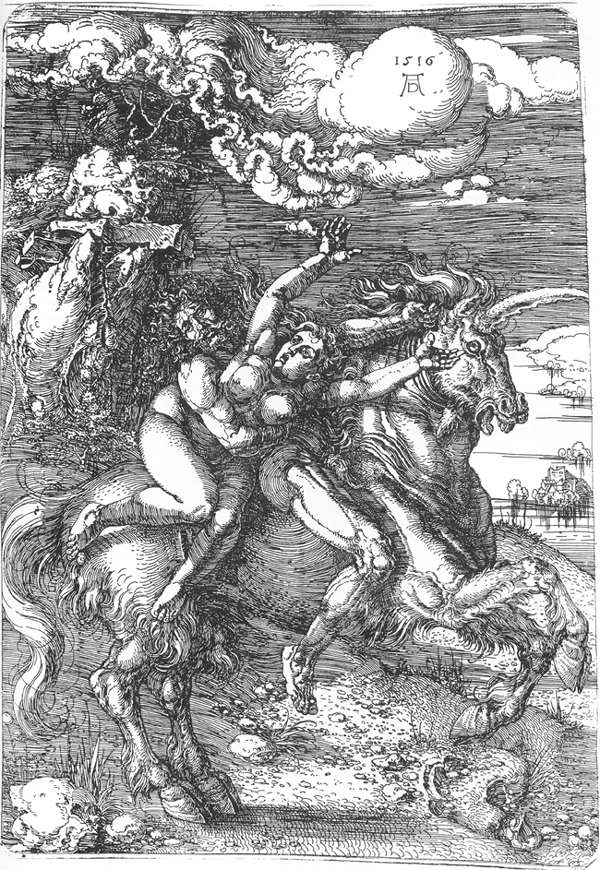 DÜRER, Albrecht L'enlèvement de Proserpine 1516,gravure,  Metropolitan Museum of Art, New York