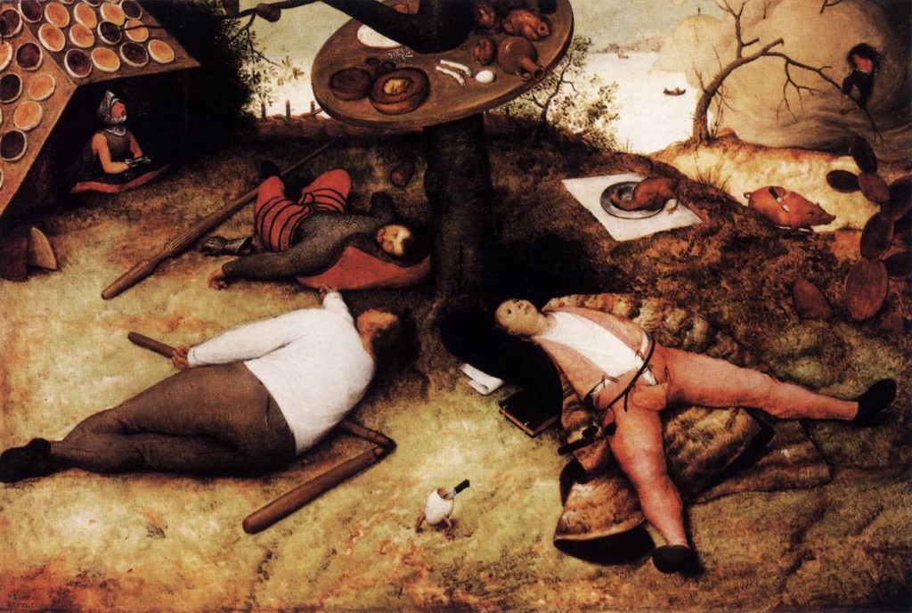 La Terre de Cocagne, Pierre Bruegel le Vieux, 1567, Alte Pinakothek de Munich (WGA)