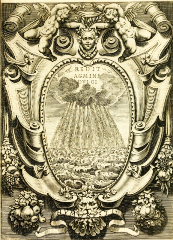 Frontispice de l’édition du Discorso di G. Aleandro sopra l’impresa de gli Accademici Humoristi, Roma, Mascardi, 1611.