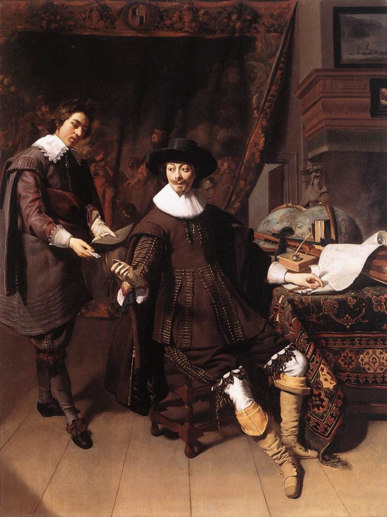 KEYSER, Thomas de Constantijn Huygens and his Clerk 1627 Oil on wood, 92,4 x 69,3 cm National Gallery, London (source : WGA)