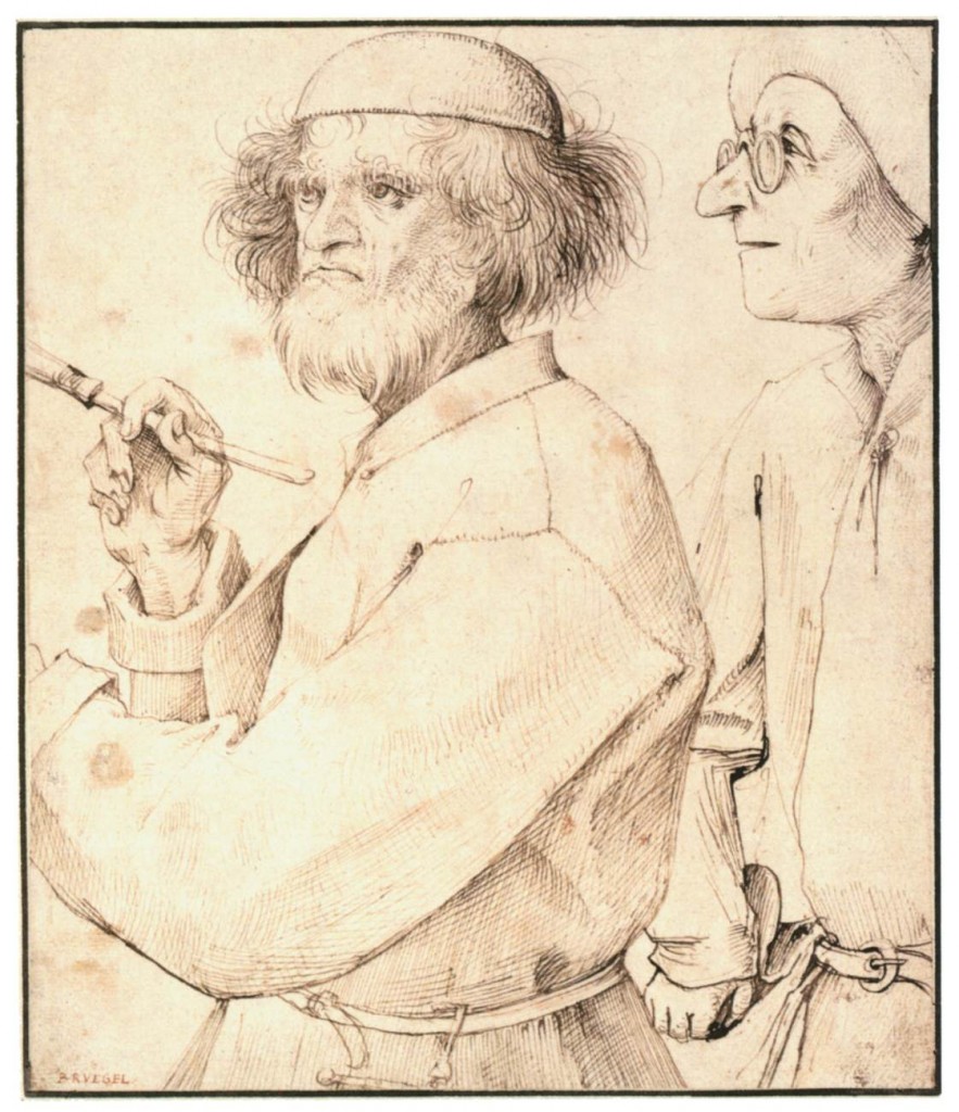 BRUEGEL, Pieter the Elder Le peintre et son client c. 1565, Graphische Sammlung Albertina, Vienna (source : WGA)