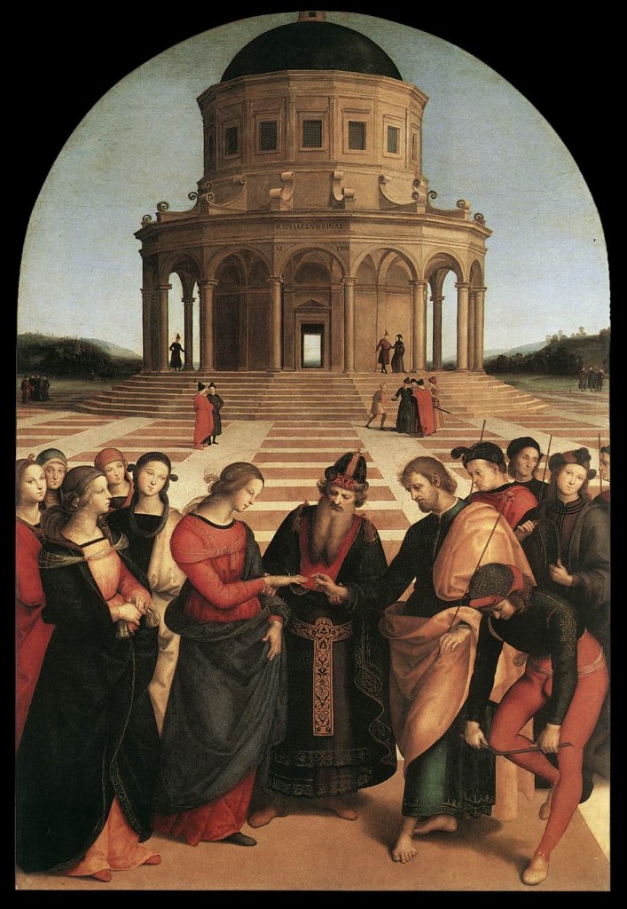 Sposalizio, Raffaelo Sanzio, 1504 (ou le mariage des temps à la Renaissance) (WGA)