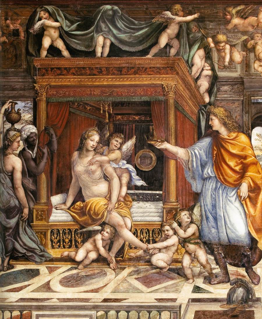Giovanni Antonio Bazzi dit "Le Sodoma", Les Noces d'Alexandre et de Roxane" (détail), fresque, Rome, Villa Farnesina, 1519 (source : WGA)