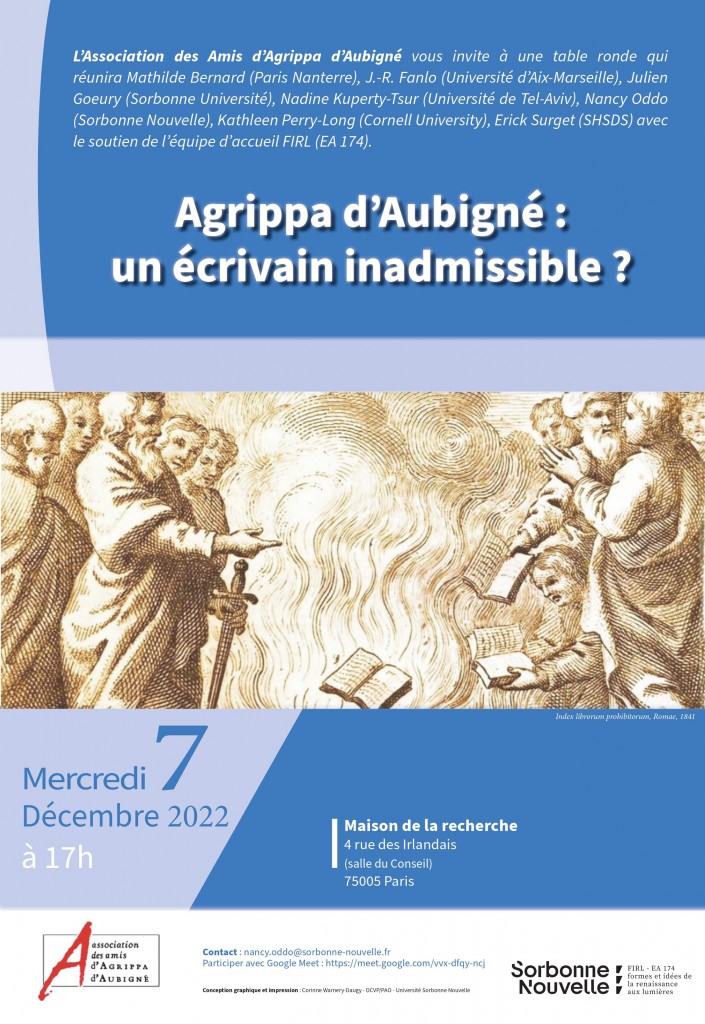Affiche Agrippa d'Aubigné un écrivain inadmissible dec 2022_page-0001-min
