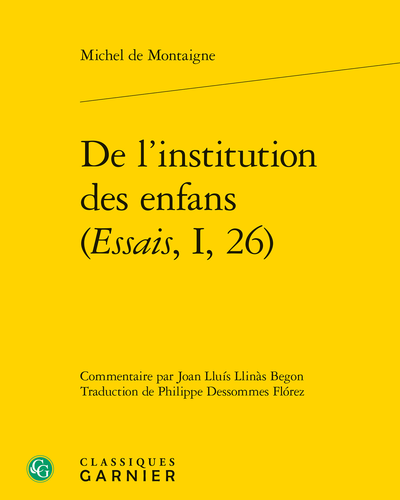 De l’institution des enfans (Essais, I, 26), Michel de Montaigne