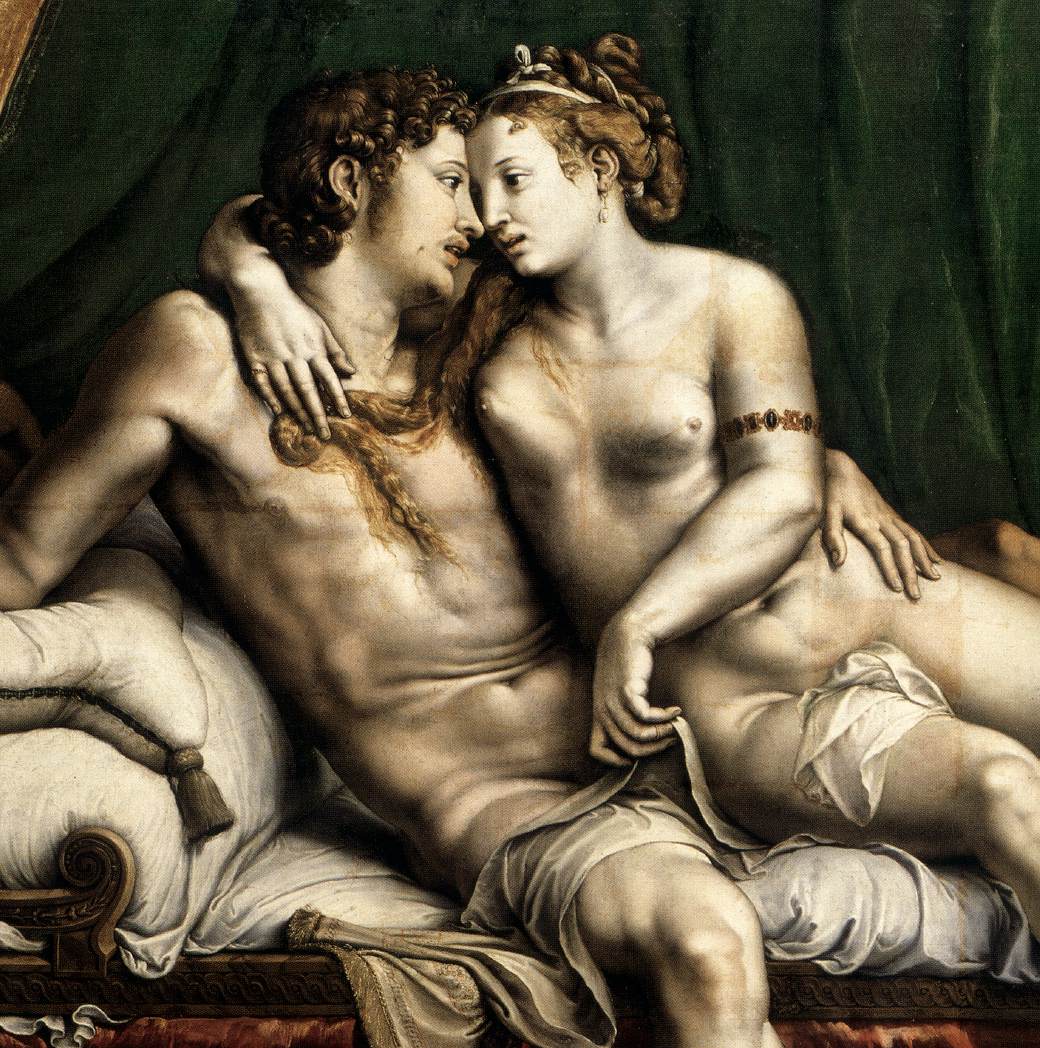 Giulio Romano, "Amants",(détail), Saint-Pétersbourg, Musée de l'Ermitage, vers 1525 (source : WGA).