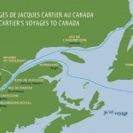 Carte du troisième voyage de Cartier (source : site des Parcs canadiens : http://www.pc.gc.ca/fra/lhn-nhs/qc/cartierbrebeuf/natcul/natcul2/d1.aspx)