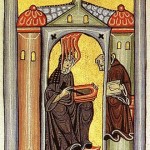 Hildegarde von Bingen, miniature du Liber Scivias (source : wikipédia)