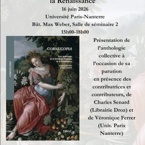 TABLE RONDE - Cornucopia. Une anthologie de la littérature française de la Renaissance